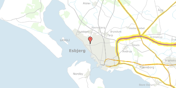 Trafikstøjkort på Ådalshaven 49, st. tv, 6710 Esbjerg V