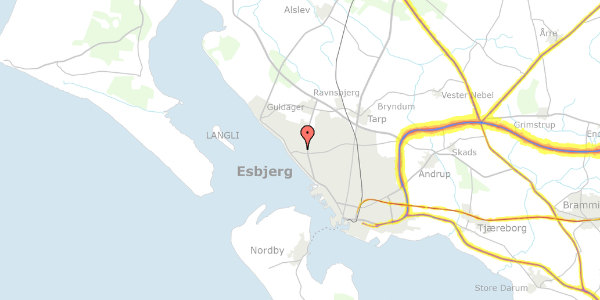 Trafikstøjkort på Ådalshaven 82, 6710 Esbjerg V
