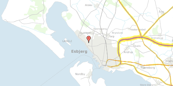 Trafikstøjkort på Åmarken 6, 6710 Esbjerg V