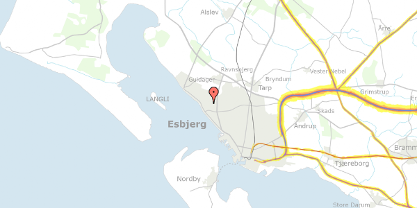 Trafikstøjkort på Åmoseparken 61, 6710 Esbjerg V