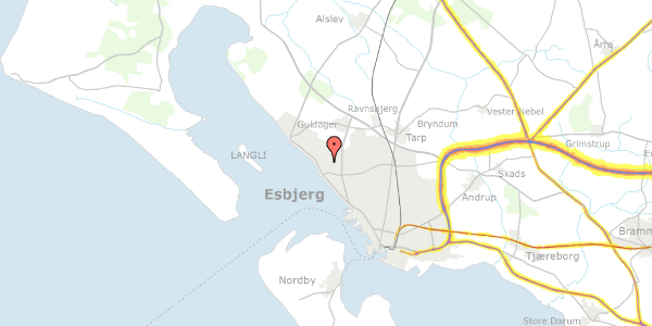 Trafikstøjkort på Åskrænten 54, 6710 Esbjerg V