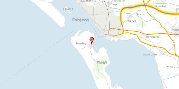 Trafikstøjkort på Bavnebjerg 52, 6720 Fanø