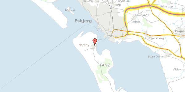 Trafikstøjkort på Bavnebjerg 54, 6720 Fanø