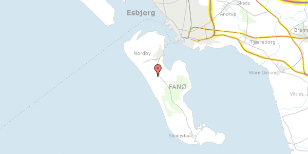 Trafikstøjkort på Strandgårdsvej 13, 6720 Fanø