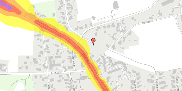 Trafikstøjkort på Bredgade 33, 7250 Hejnsvig