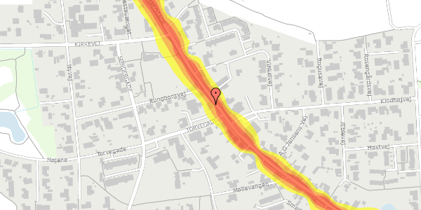 Trafikstøjkort på Bredgade 40, 1. , 7250 Hejnsvig