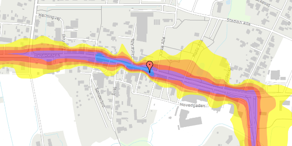 Trafikstøjkort på Hovedgaden 23, 7260 Sønder Omme