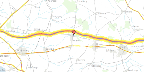 Trafikstøjkort på Åparken 5, 6670 Holsted