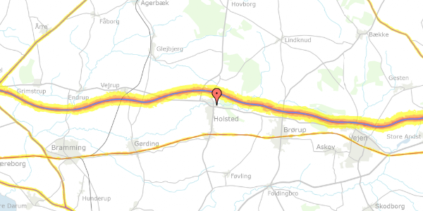 Trafikstøjkort på Åparken 14, 6670 Holsted