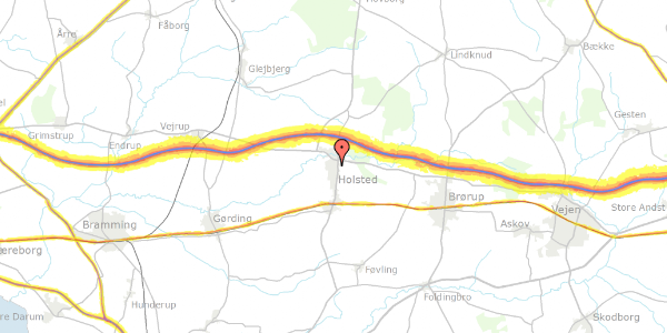 Trafikstøjkort på Bakken 15, 6670 Holsted