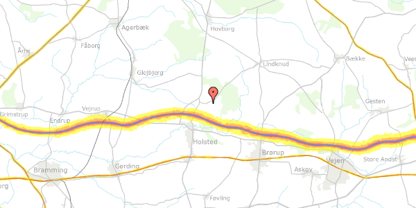 Trafikstøjkort på Favrskovvej 33, 6670 Holsted