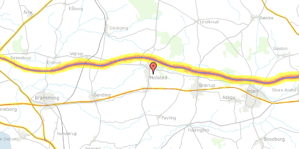 Trafikstøjkort på Foldingbrovej 1A, 6670 Holsted