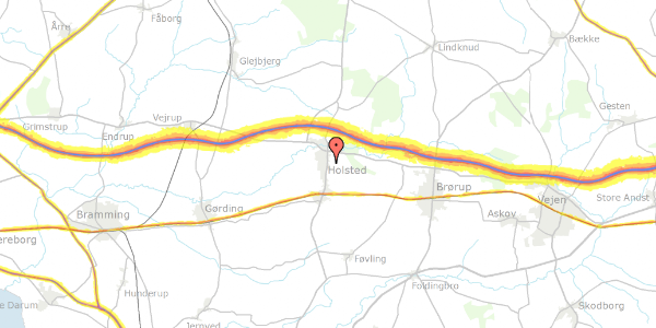 Trafikstøjkort på Foldingbrovej 3, 6670 Holsted