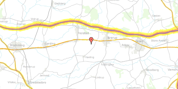Trafikstøjkort på Foldingbrovej 28, 6670 Holsted