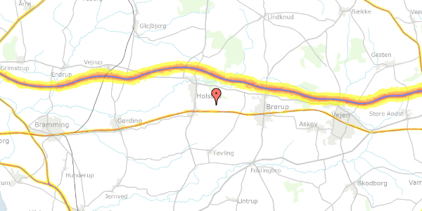 Trafikstøjkort på Foldingbrovej 33, 6670 Holsted
