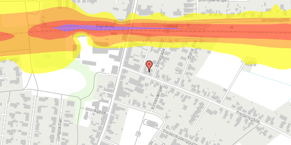 Trafikstøjkort på Fredensgade 1, 6670 Holsted