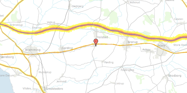 Trafikstøjkort på Kystbækvej 10, 6670 Holsted