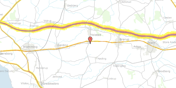 Trafikstøjkort på Kystbækvej 22, 6670 Holsted