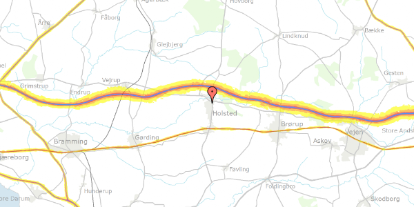 Trafikstøjkort på Overmarken 5, 6670 Holsted
