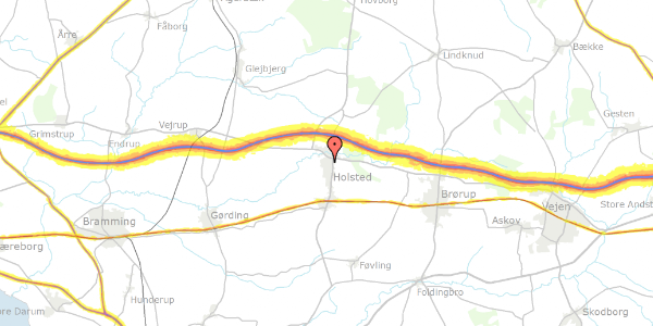 Trafikstøjkort på Overmarken 45B, 6670 Holsted