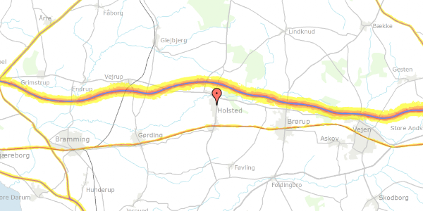 Trafikstøjkort på Overmarken 153, 6670 Holsted