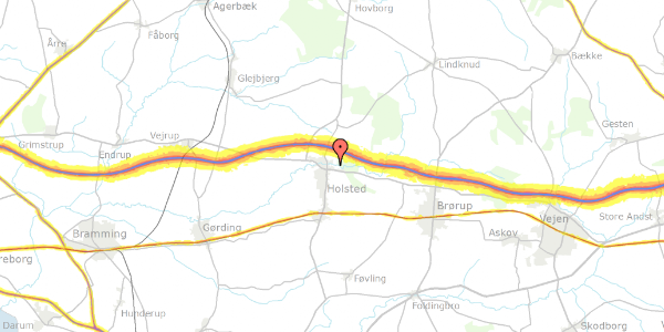 Trafikstøjkort på Skovvænget 6, 6670 Holsted