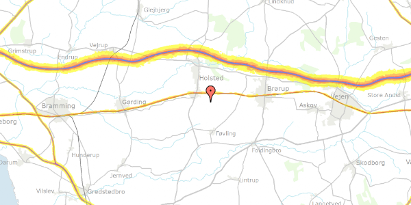 Trafikstøjkort på Vestre Tirslundvej 4, 6670 Holsted