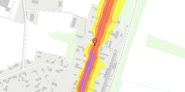 Trafikstøjkort på Ribevej 46, 6760 Ribe