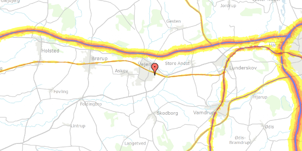 Trafikstøjkort på Askevej 35, 6600 Vejen