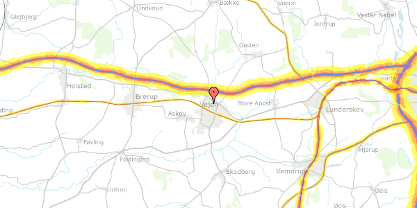 Trafikstøjkort på Vesterled 14, 6600 Vejen
