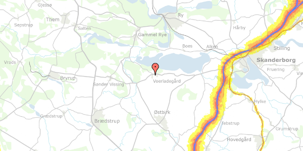 Trafikstøjkort på Galgebjergvej 21A, 8660 Skanderborg