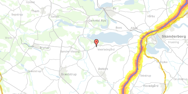 Trafikstøjkort på Holmedal 27, 8660 Skanderborg