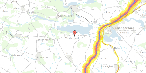 Trafikstøjkort på Maskedal 36, 8660 Skanderborg