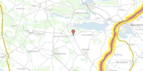 Trafikstøjkort på Vilholtvej 19, 8660 Skanderborg