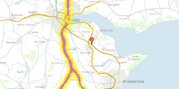 Trafikstøjkort på Høgevej 10, 7080 Børkop