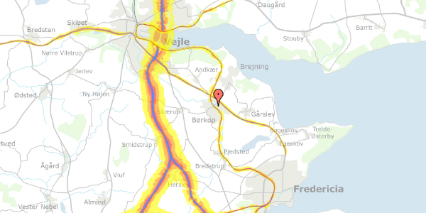 Trafikstøjkort på Jernbanegade 8B, st. th, 7080 Børkop