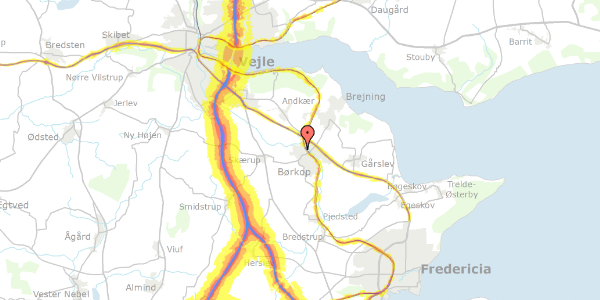 Trafikstøjkort på Kragelundvej 30, 7080 Børkop