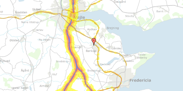 Trafikstøjkort på Kragelundvej 101, 7080 Børkop