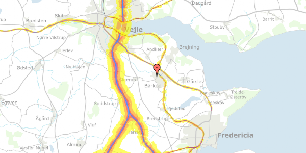 Trafikstøjkort på Kragelundvej 115, 7080 Børkop