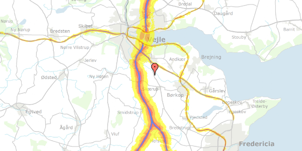 Trafikstøjkort på Linnetvej 159, 7100 Vejle