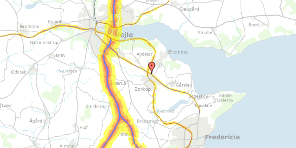 Trafikstøjkort på Mejsevej 6, 7080 Børkop