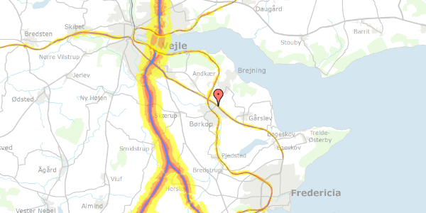 Trafikstøjkort på Nørrelyst 13, 7080 Børkop