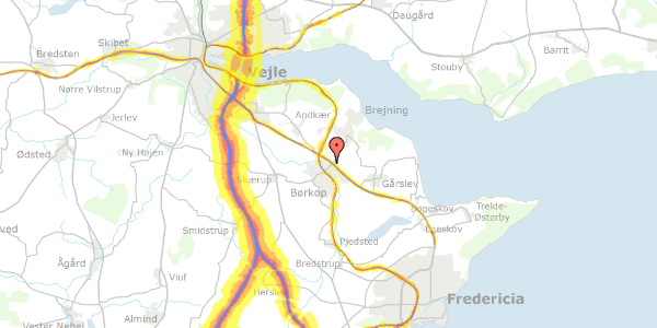 Trafikstøjkort på Nørrelyst 27, 7080 Børkop