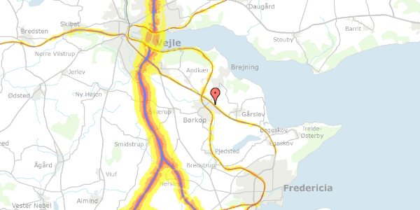 Trafikstøjkort på Syrenvej 39, 7080 Børkop