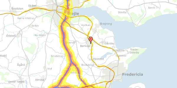 Trafikstøjkort på Valdemarsvej 10, 7080 Børkop