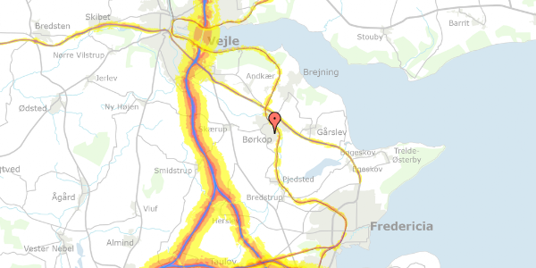 Trafikstøjkort på Valdemarsvej 18, 7080 Børkop