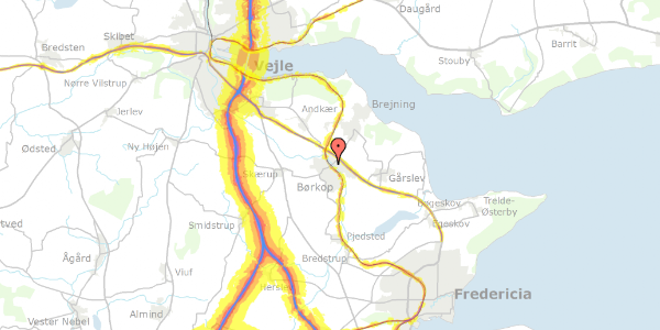 Trafikstøjkort på Ågade 1, 7080 Børkop