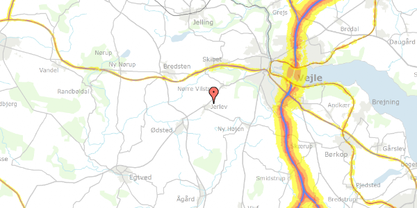 Trafikstøjkort på Jerlev Boulevard 1, 7100 Vejle