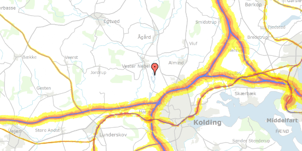 Trafikstøjkort på Koldingvej 81, 6040 Egtved