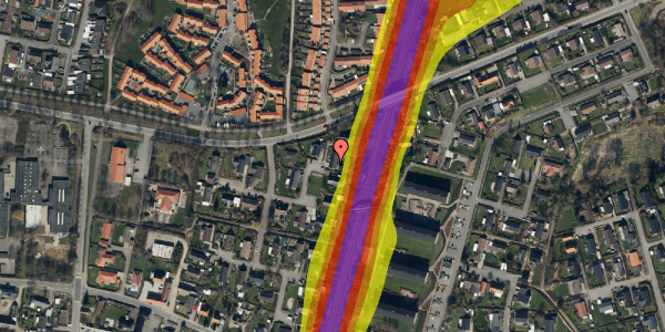 Trafikstøjkort på Rønnebækgårdsvej 9, 7000 Fredericia